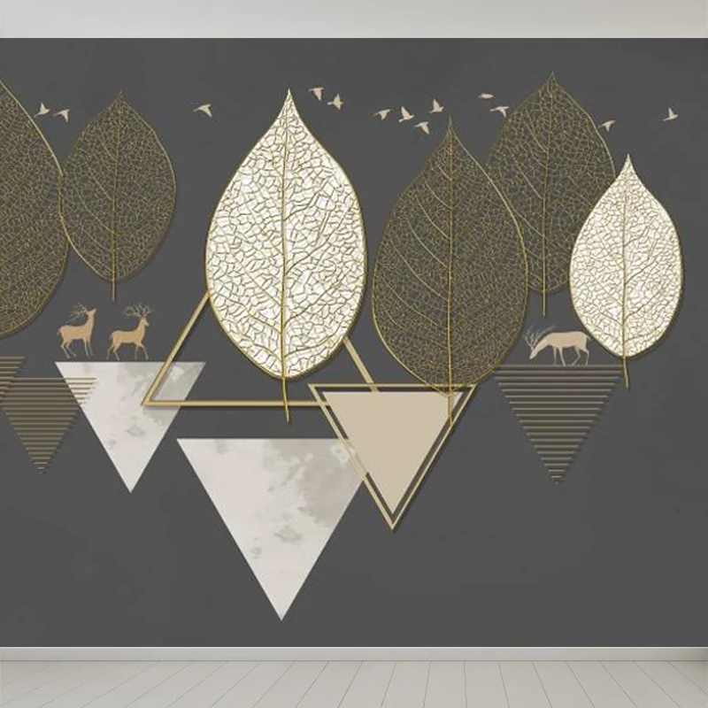 Geometrisches Dreieck-Tapeten-Wandbild, moderne Wandverkleidung aus Vliesstoff für das Wohnzimmer Clearhalo