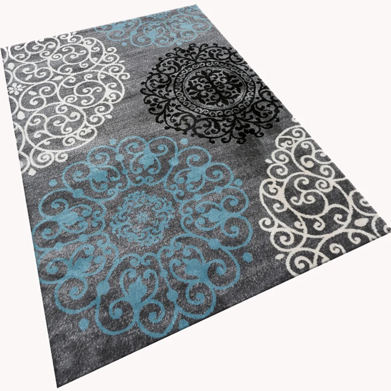 Glamour-Teppich mit Zeichnungsdruck, mehrfarbiger Chinoiserie-Teppich, Synthetik, haustierfreundlich, rutschfeste Rückseit...
