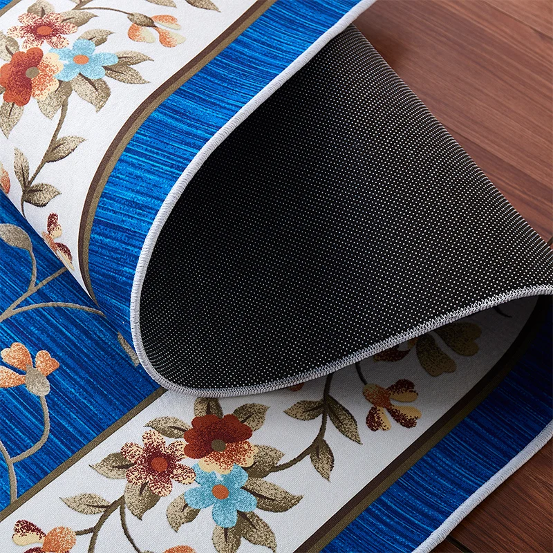 Glamour-Teppich mit Zeichnungsdruck, mehrfarbiger Chinoiserie-Teppich, Synthetik, haustierfreundlich, rutschfeste Rückseit...