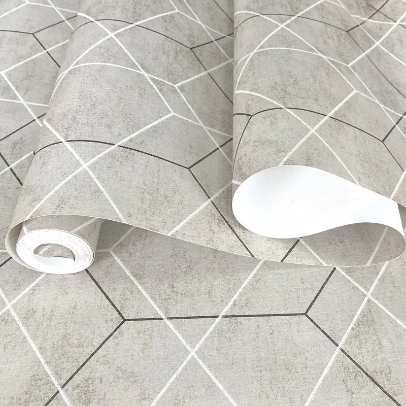 Graue, minimalistische Wanddekoration, 20,5 Zoll x 31 Fuß große Farbblock-Tapete für das Wohnzimmer Clearhalo