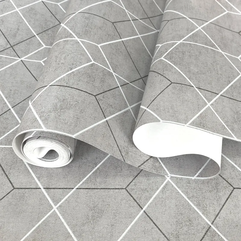 Graue, minimalistische Wanddekoration, 20,5 Zoll x 31 Fuß große Farbblock-Tapete für das Wohnzimmer Clearhalo