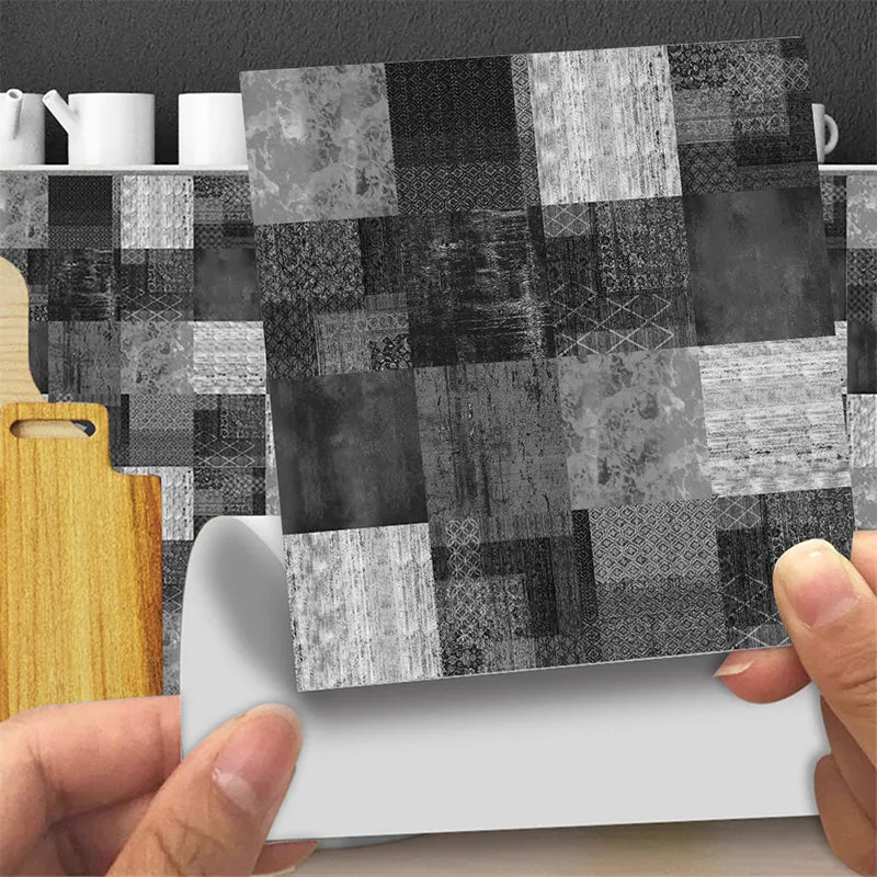 Graue Mosaikfliesen-Tapetenpaneele, 20 Stück, selbstklebende modernistische Küchenwandverkleidung Clearhalo