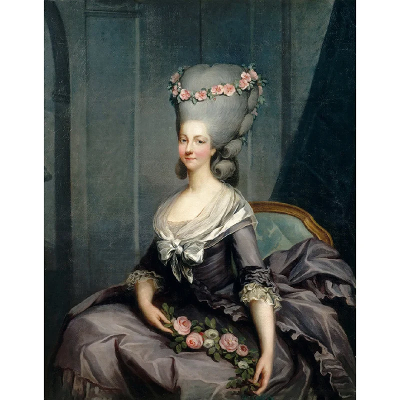 Graue Prinzessin von Lamballe Murals Portrait Vintage wasserdichte Wandverkleidung für den Flur Clearhalo