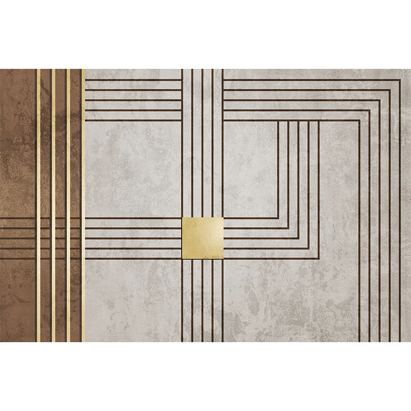 Grauer und kamelfarbener moderner Teppich aus Polyester mit geometrischem Muster und Streifenmuster, haustierfreundlich, w...