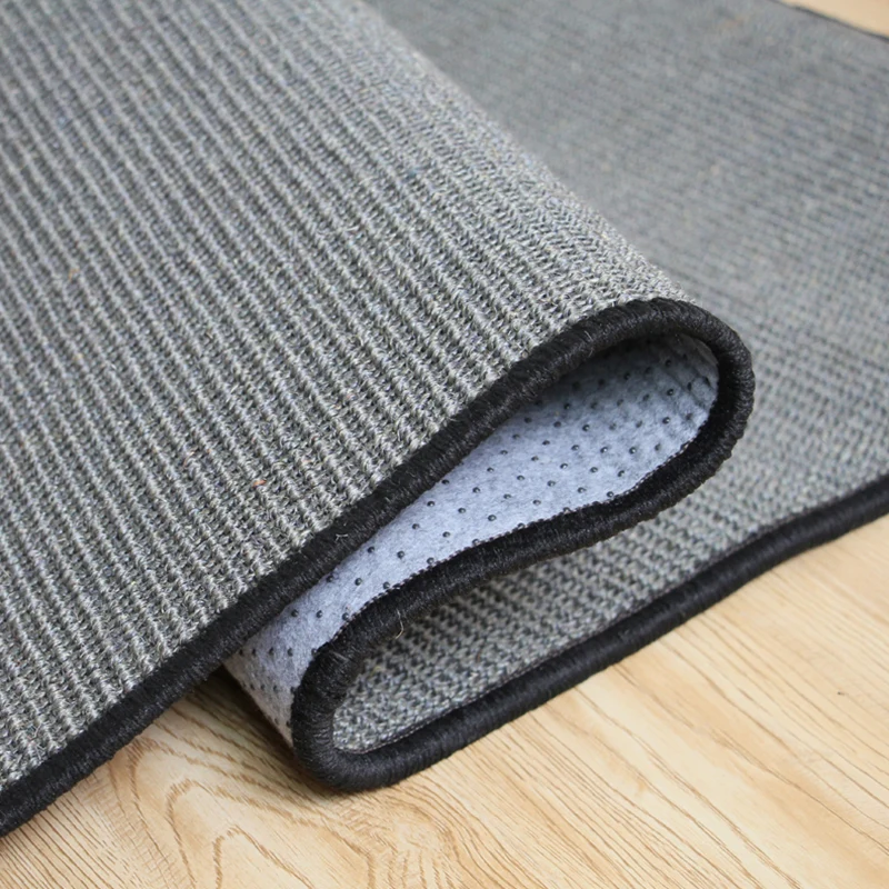 Grauer Uni-Teppich aus Jute, waschbar, haustierfreundlich, rutschfester Teppich für das Wohnzimmer Clearhalo