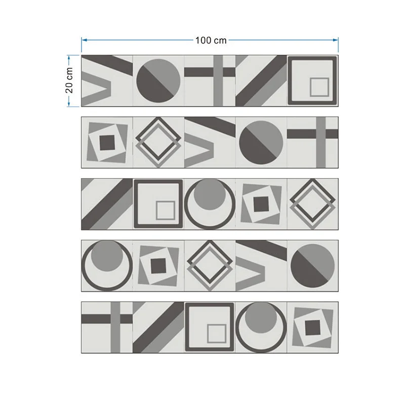 Graues geometrisches Tapetenpaneel-Set zum Abziehen und Aufkleben, moderne Badezimmer-Wandkunst Clearhalo