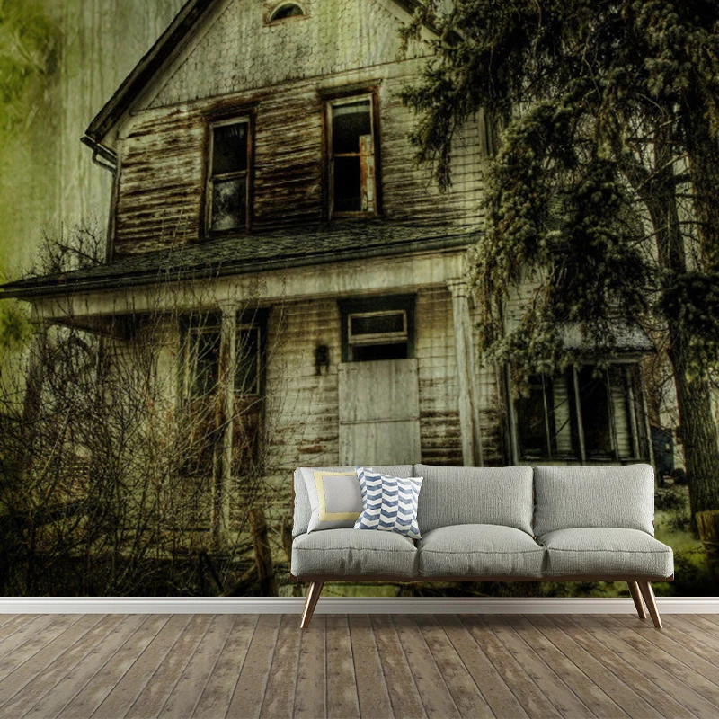 Grüne Vintage-Wandkunst, personalisierte Größe, Villa-Wandbild für die Dekoration von Cafés Clearhalo