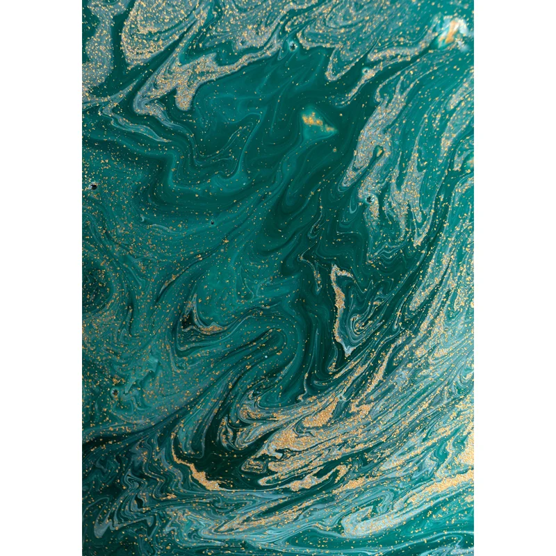 Grüne Wellen-Wandverkleidung, wasserabweisende Wandkunst für den Flur, individuell bedruckt Clearhalo