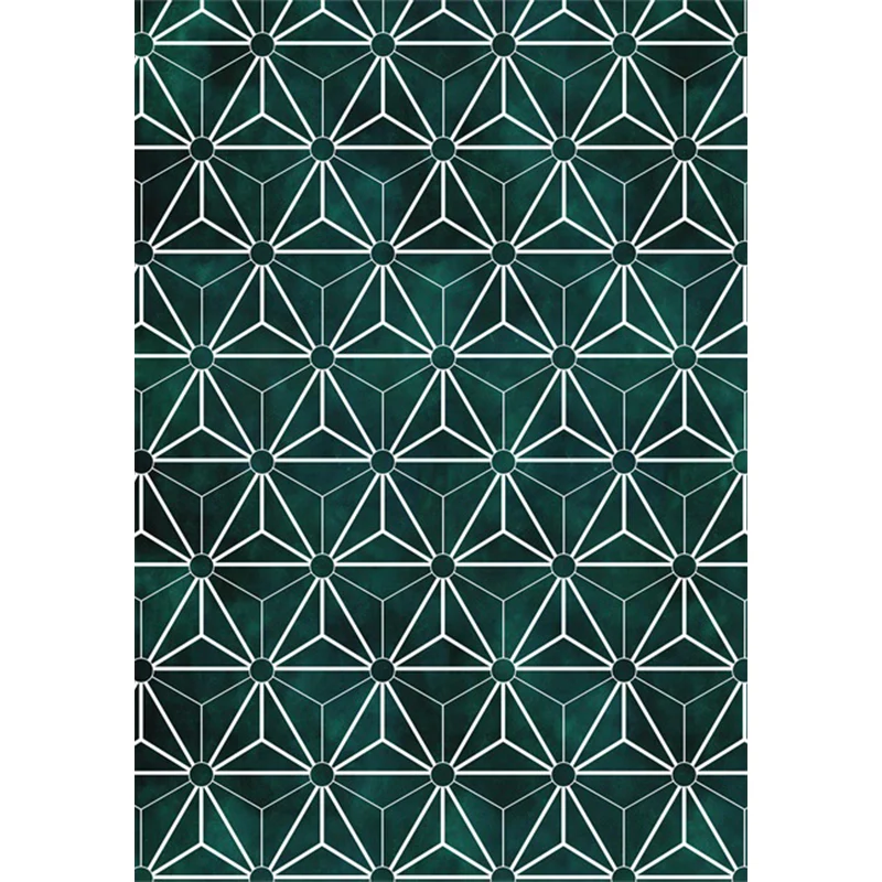 Grüner Teppich mit geometrischem Muster, moderner Polyester-Teppich, waschbarer, rutschfester, haustierfreundlicher Teppic...
