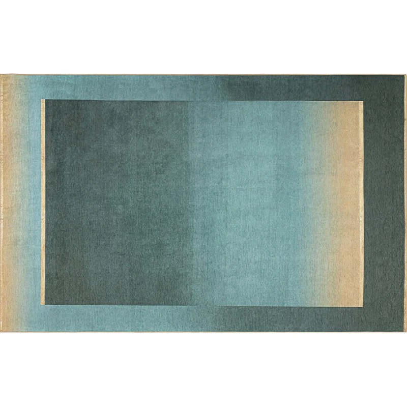 Grüner Wohnzimmerteppich, moderner Teppich mit Ombre-Muster, rutschfeste Chenille-Rückseite, haustierfreundlicher Teppich...