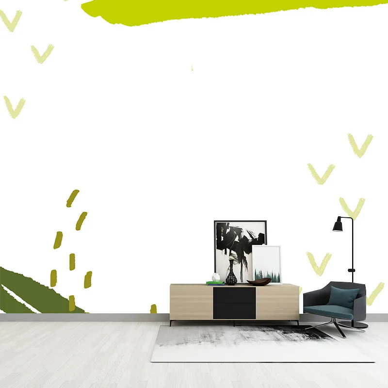 Grünes Grasland-Tapeten-Wandbild, wasserdicht, Kunstschlafzimmer-Wandverkleidung für Kinder Clearhalo