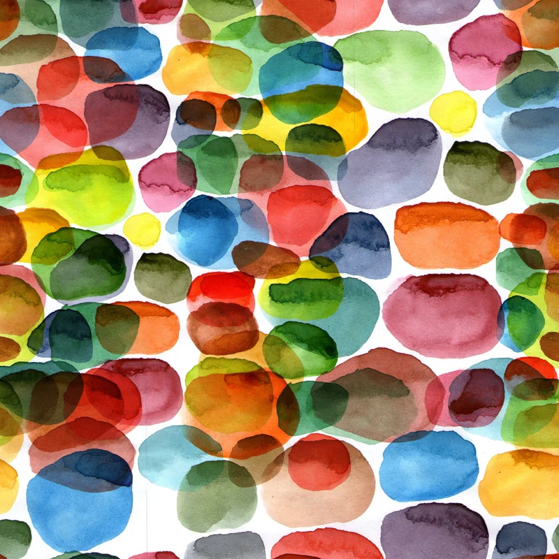 Große Aquarell-Kieselsteine, Wandgemälde aus orangefarbenem Vliesstoff, waschbar, individueller Druck Clearhalo