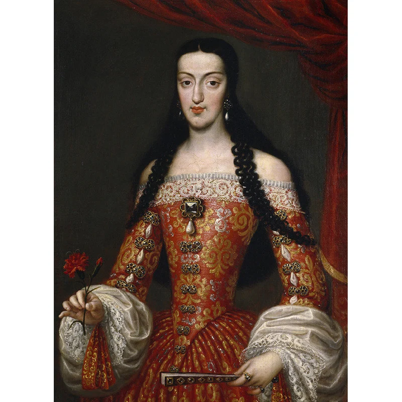 Große elegante Dame-Wandkunst für Kamindekoration, Wandaufkleber aus Vliesstoff Orange und Rot Clearhalo