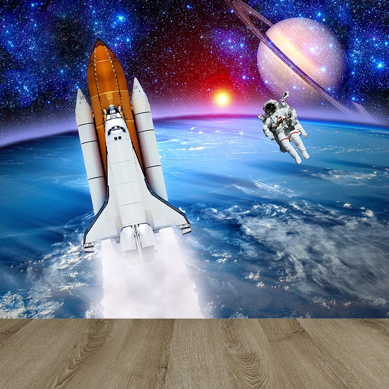 Große Space-Shuttle-Wandtapete, dekorative fiktive Wohnzimmer-Wandverkleidung Clearhalo