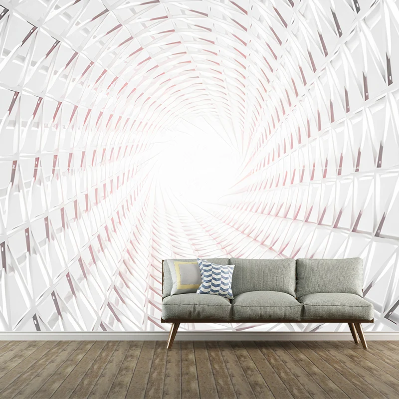 Große Wandbilder im Illustrationsstil, 3D-Wandverkleidung mit endozentrischen Geometrien für die Galerie, nach Maß geferti...