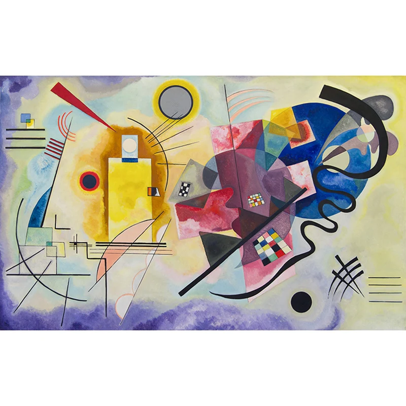 Großes abstraktes Kunstwerk von Kandinsky, wasserabweisendes modernes Wohnzimmer-Wanddekor Clearhalo