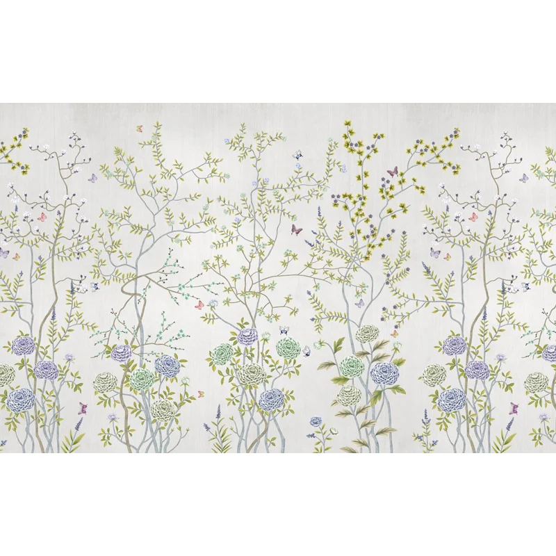 Großes Blumenfeld-Tapeten-Wandbild für Heimpflanzen-Wandkunst Grün, feuchtigkeitsbeständig Clearhalo