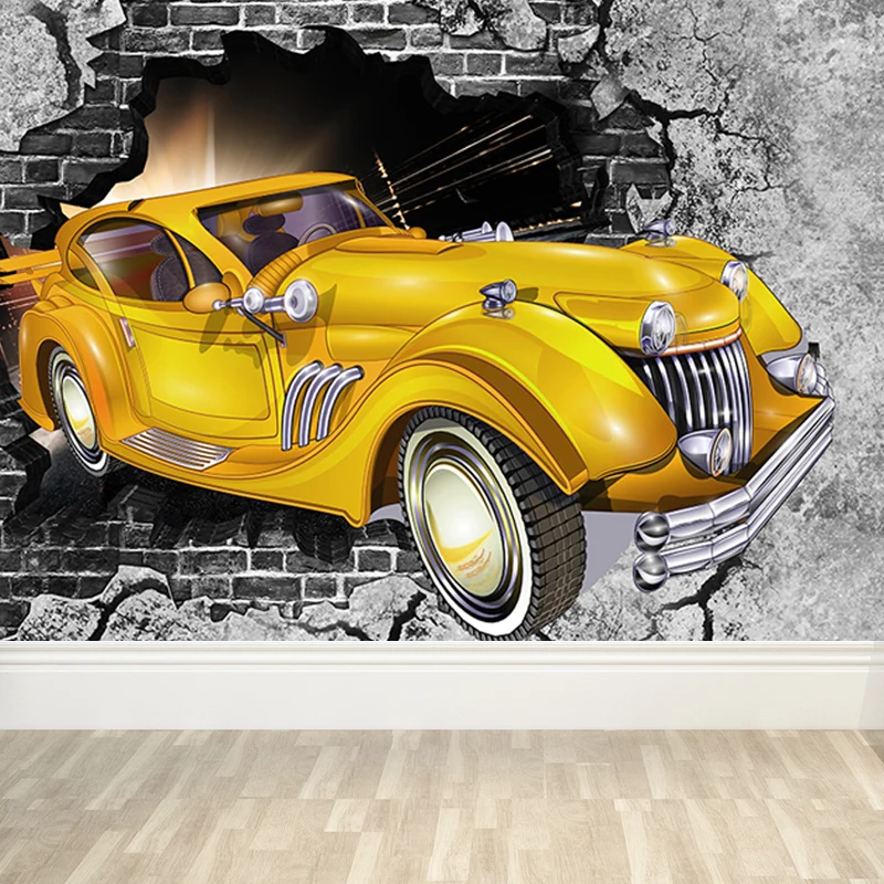 Helle Auto-Wandtapete zur Dekoration, Wandverkleidung im Industrie-Wohnzimmer Clearhalo
