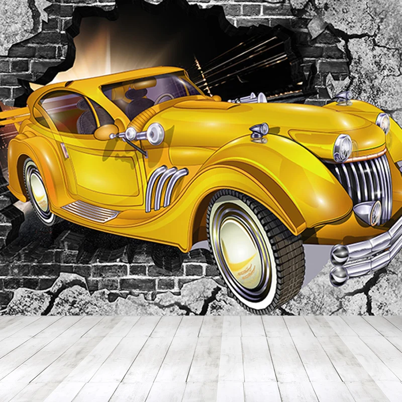 Helle Auto-Wandtapete zur Dekoration, Wandverkleidung im Industrie-Wohnzimmer Clearhalo