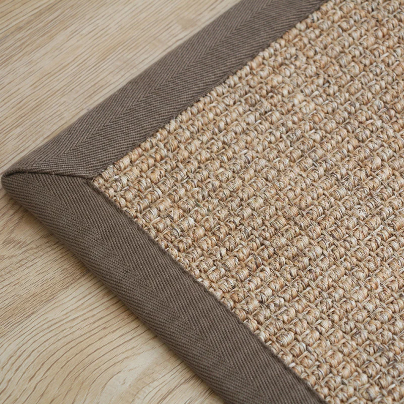 Hochwertiger, einfarbiger Teppich, hellbraun, Kabinen-Stil, Sisal, rutschfest, haustierfreundlich, maschinenwaschbarer Tep...