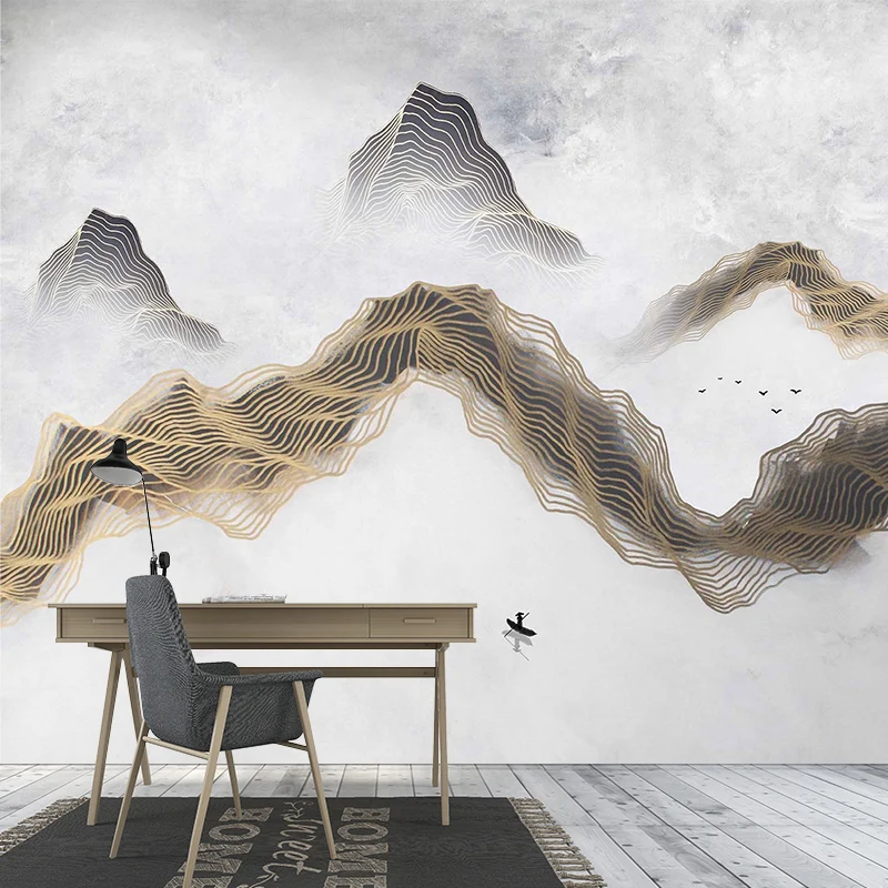 Illustration Berg und Wolke Wandbild Extra große Wanddekoration für Wohnzimmer, personalisierte Größe verfügbar Clearhalo