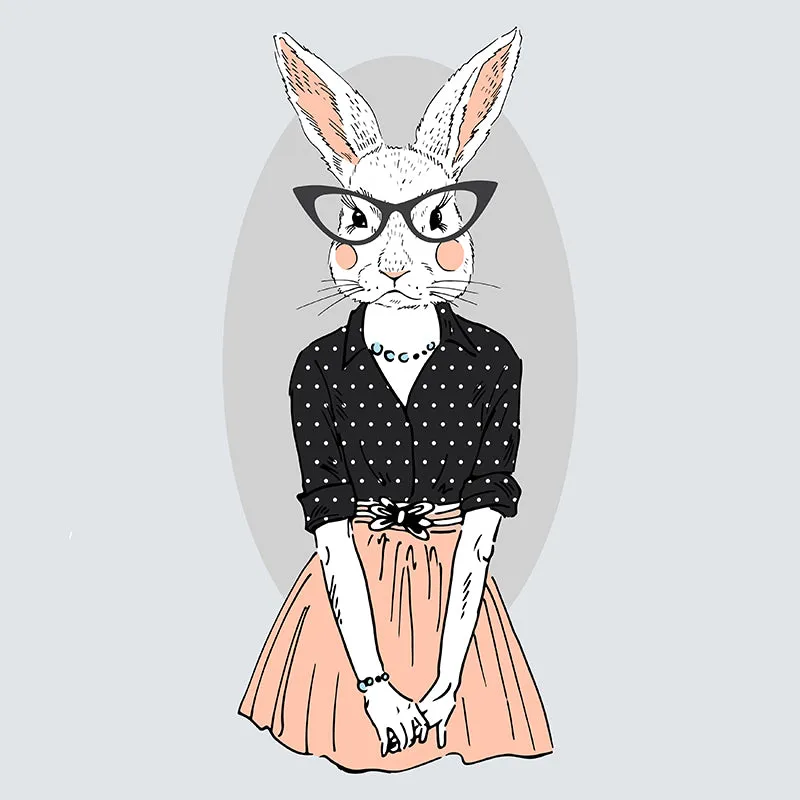 Illustration Tierporträt Wandtapete Große Wandkunst für Jungenschlafzimmer, individueller Druck Clearhalo