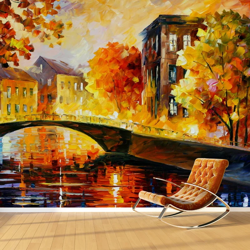 Illustration-Brücke-Wandbild-Aufkleber Extra große Wandverkleidung für Akzentwand, nach Maß gefertigt Clearhalo