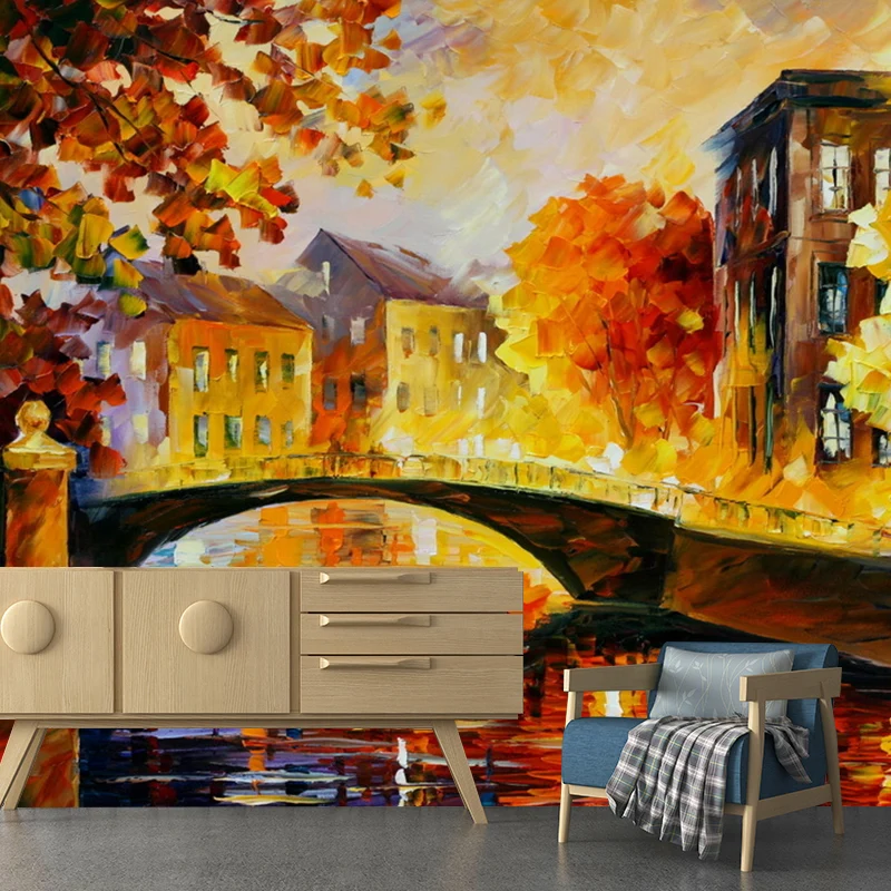 Illustration-Brücke-Wandbild-Aufkleber Extra große Wandverkleidung für Akzentwand, nach Maß gefertigt Clearhalo