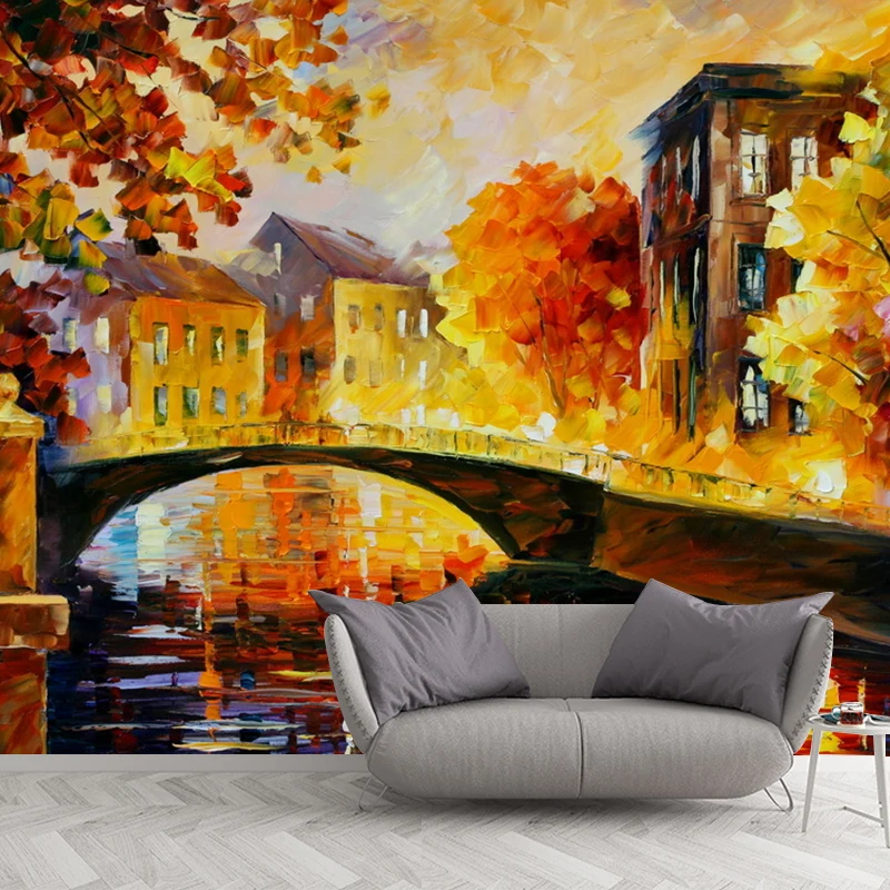 Illustration-Brücke-Wandbild-Aufkleber Extra große Wandverkleidung für Akzentwand, nach Maß gefertigt Clearhalo