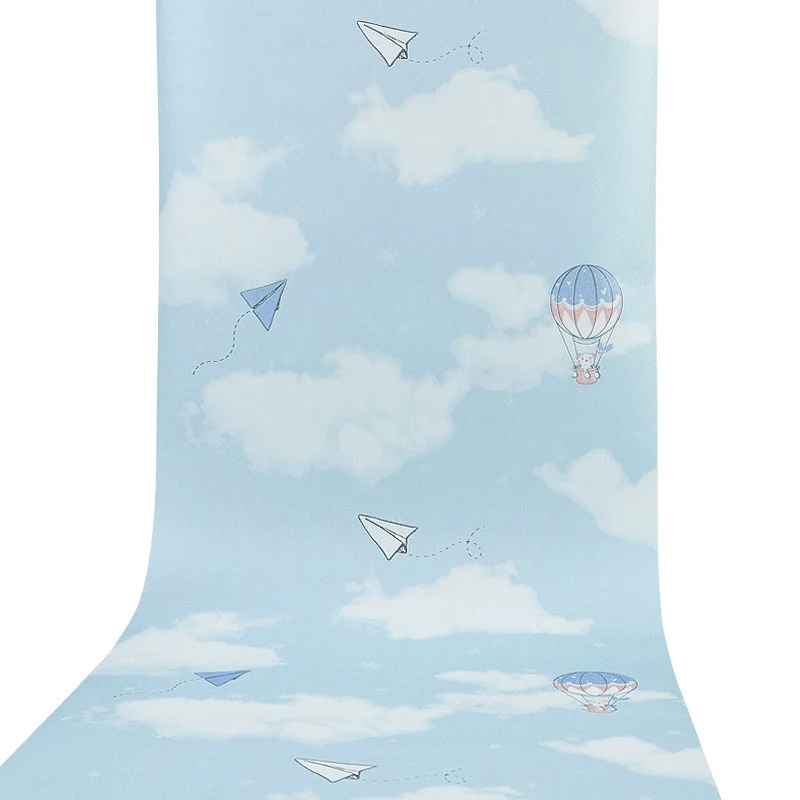 Illustrationsstil-Ballon-Tapete, pastellfarbene Wandverkleidung für Kinder, 31 Fuß x 20,5 Zoll Clearhalo