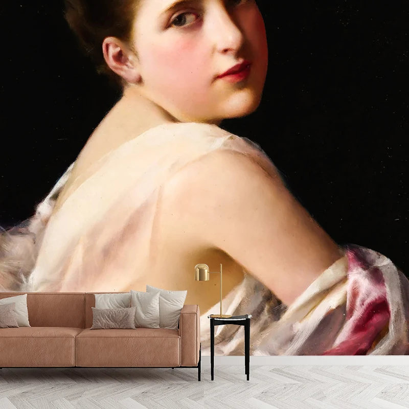 Individuelle Illustration klassischer Wandtapete für die Gästezimmerdekoration Beige, wasserabweisend Clearhalo