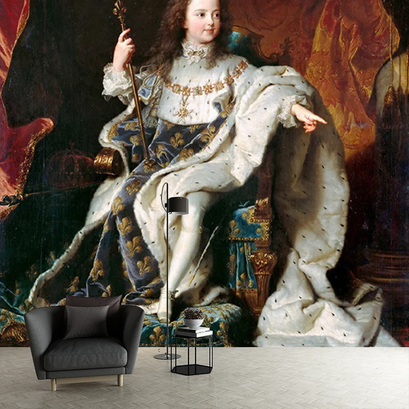 Junge Louis XV-Wandtapete Rot und Weiß, klassische Wandverkleidung für den Flur Clearhalo