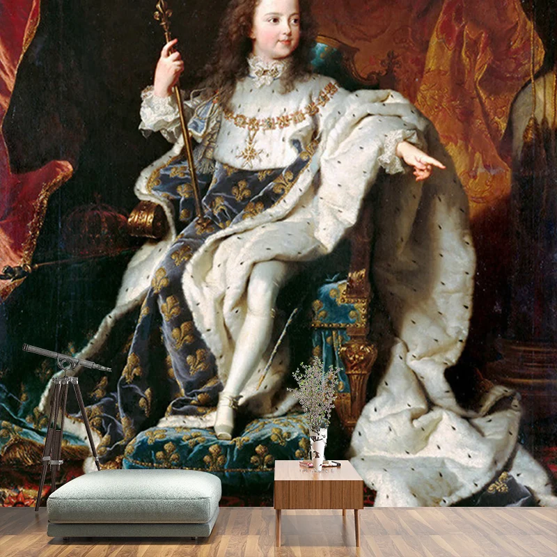 Junge Louis XV-Wandtapete Rot und Weiß, klassische Wandverkleidung für den Flur Clearhalo