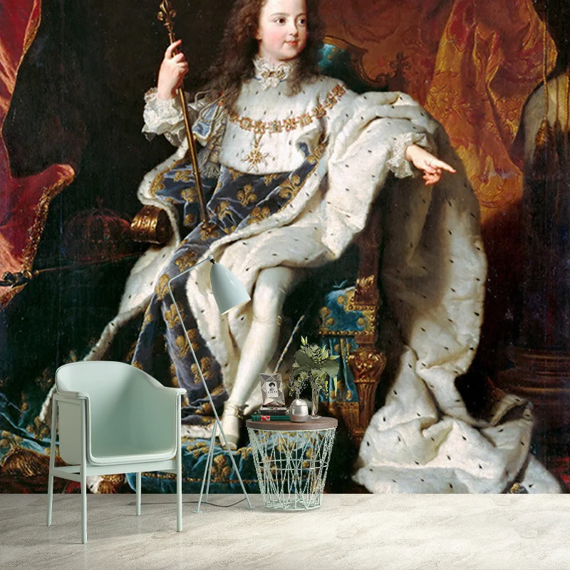Junge Louis XV-Wandtapete Rot und Weiß, klassische Wandverkleidung für den Flur Clearhalo