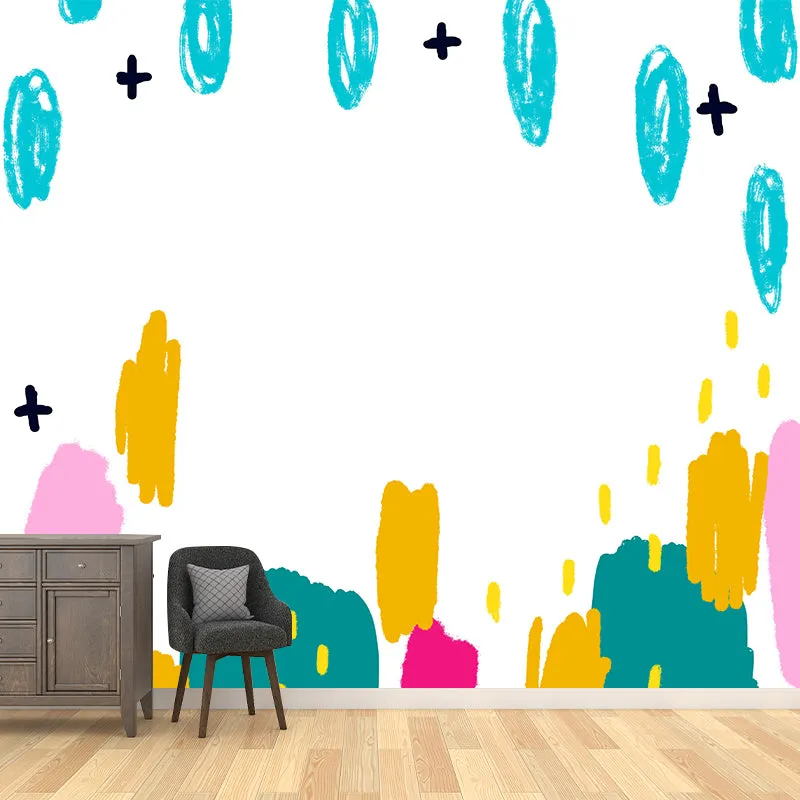 Kinder-Außenhaus-Zeichnungs-Wandbild, blaue, wasserabweisende Wanddekoration für Kinderzimmer Clearhalo