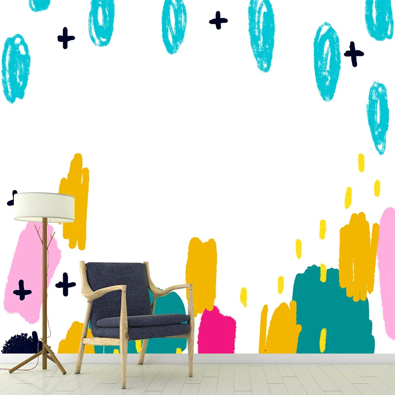 Kinder-Außenhaus-Zeichnungs-Wandbild, blaue, wasserabweisende Wanddekoration für Kinderzimmer Clearhalo