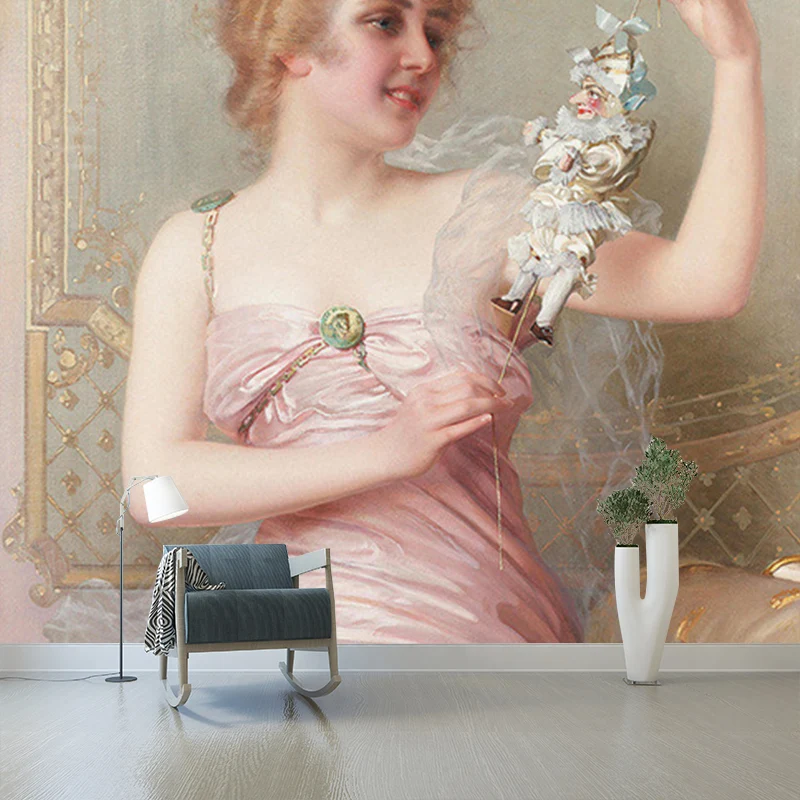 Klassische Corcos Plaything-Wandbilder für Schlafzimmerdekoration, großformatige Wandkunst Rosa Clearhalo