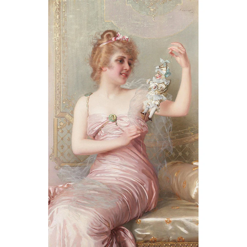 Klassische Corcos Plaything-Wandbilder für Schlafzimmerdekoration, großformatige Wandkunst Rosa Clearhalo