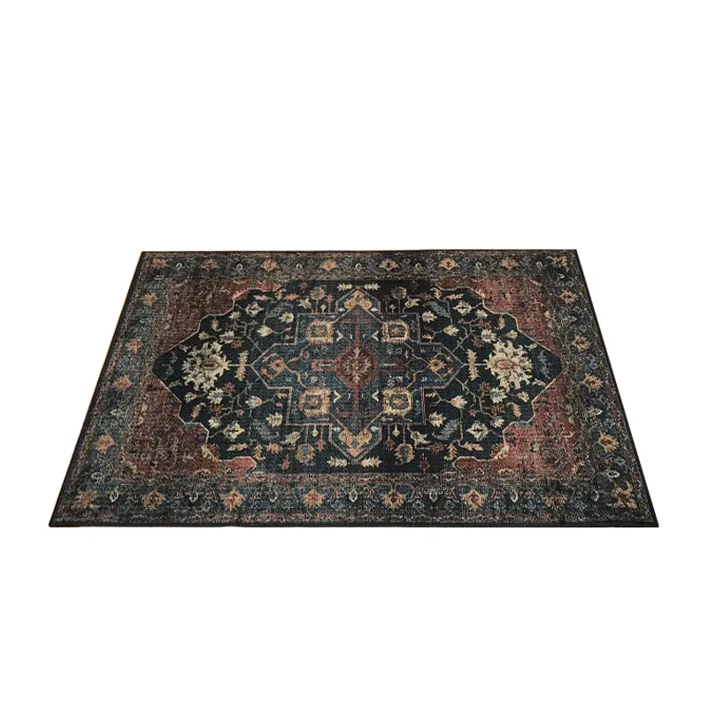 Klassischer mehrfarbiger Perserteppich, Polypropylen-Blumenteppich, waschbarer, schmutzabweisender, rutschfester Teppich f...
