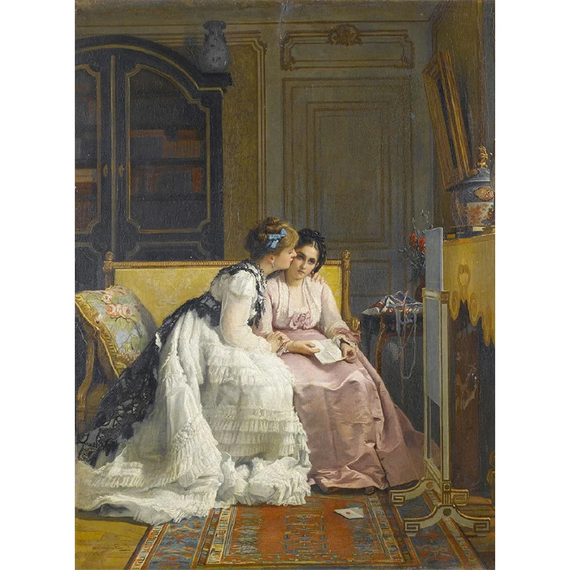 Klassisches elegantes Damen-Wandbild für die Kamindekoration, Wandkunst individueller Größe Braun Clearhalo