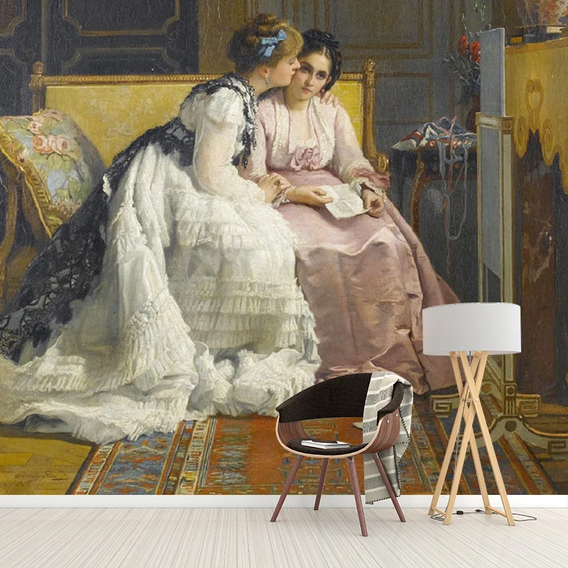 Klassisches elegantes Damen-Wandbild für die Kamindekoration, Wandkunst individueller Größe Braun Clearhalo