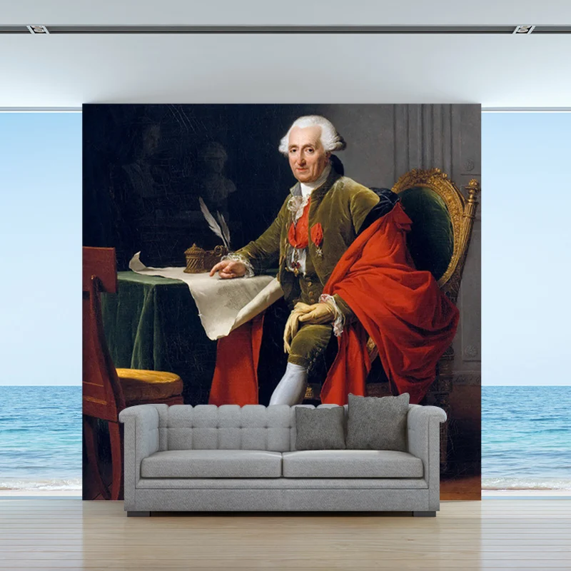 Klassisches Porträt Prinz Bauffremont Wandbild Rotbraun, schmutzabweisende Wandkunst für den Flur Clearhalo