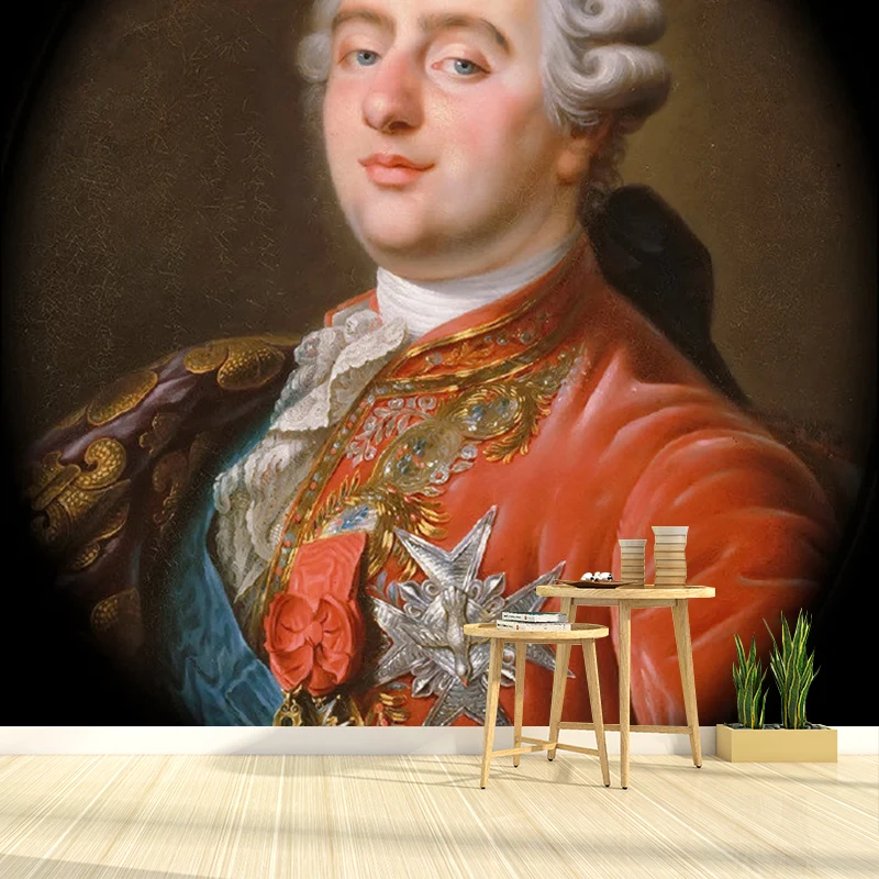 König Ludwig XVI. Porträt-Wandbild, klassische Wanddekoration mit glatter Struktur Rotbraun für Zuhause Clearhalo