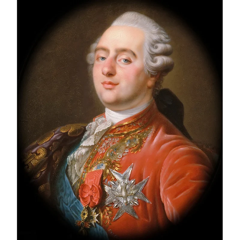 König Ludwig XVI. Porträt-Wandbild, klassische Wanddekoration mit glatter Struktur Rotbraun für Zuhause Clearhalo