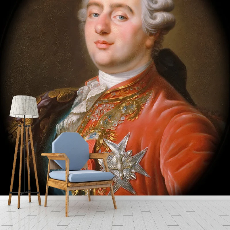 König Ludwig XVI. Porträt-Wandbild, klassische Wanddekoration mit glatter Struktur Rotbraun für Zuhause Clearhalo