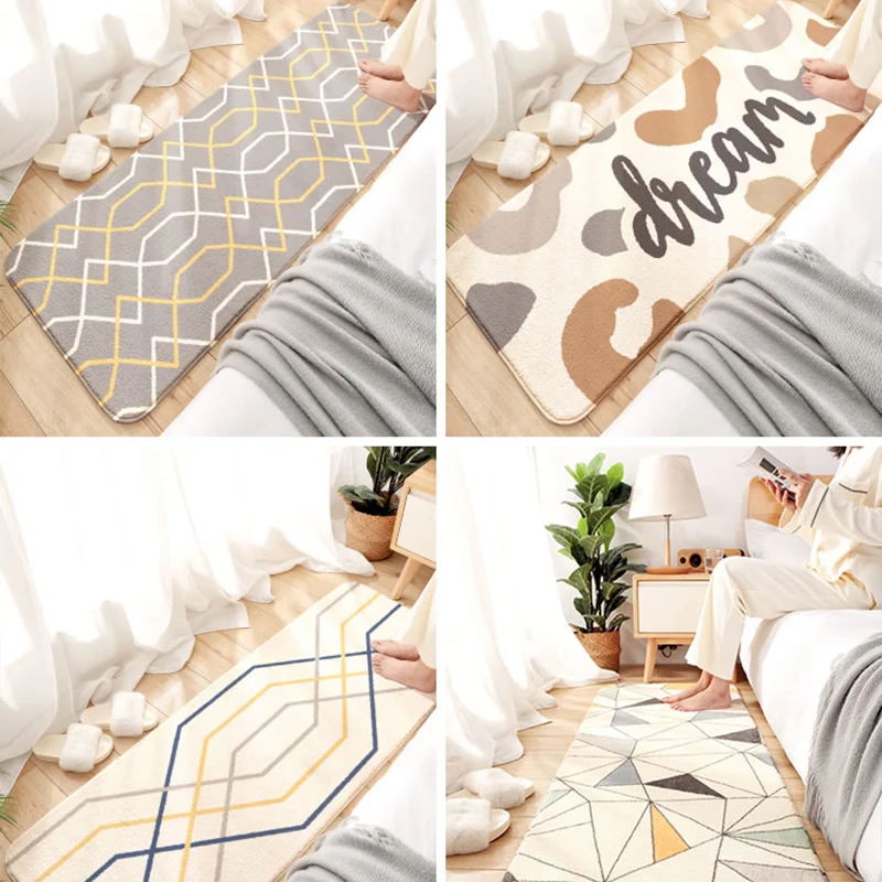 Komfort-Teppich mit geometrischem Muster, mehrfarbiger Acryl-Teppich, rutschfeste Rückseite, waschbarer Teppich für Zuhaus...