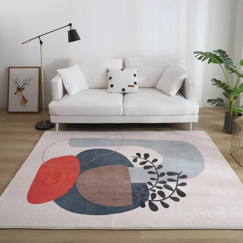 Komfort-Wohnzimmerteppich, mehrfarbiger Teppich mit Cartoon-Druck, rutschfeste Unterseite, haustierfreundlicher Teppich Cl...