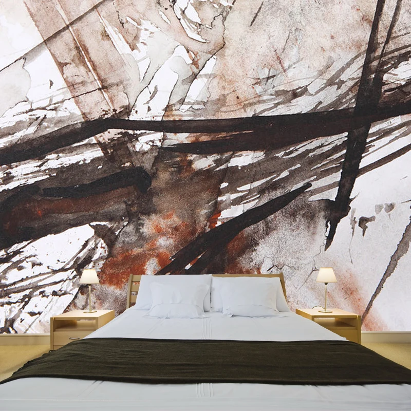 Kompliziertes Wandbild voller Größe für Schlafzimmer, abstrakte Wandverkleidung Rotbraun, waschbar Clearhalo