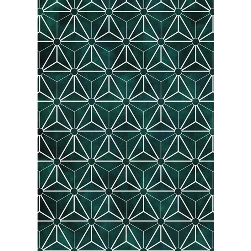 Kreativer Teppich mit geometrischem Muster, grün, moderner Teppich, waschbarer Polyester-Teppich mit rutschfester Rückseit...