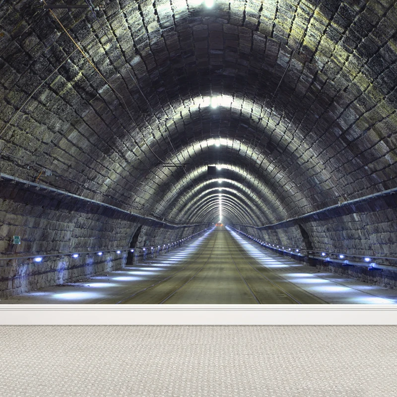 Kreativer Tunnel-Wandaufkleber, pastellfarben, wasserfester Wandbelag für Badezimmer Clearhalo